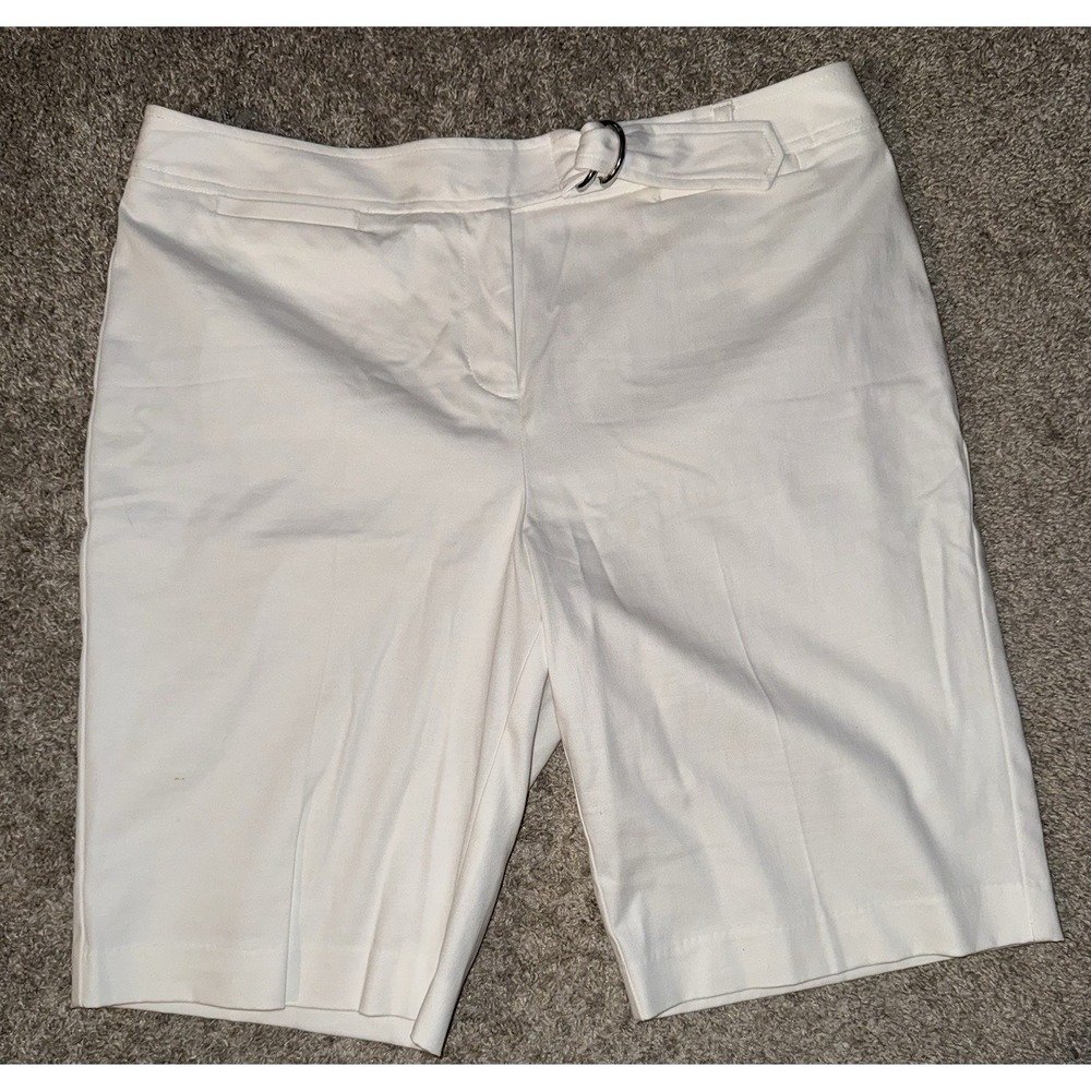 DANA BUCHMAN White Bermuda Walking Stretch Shorts Women's Size 14